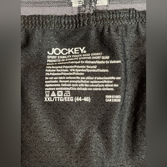 3 Jockey Breathable Mesh Quad Short Brief XXL Black 11” Inseam Stability Pouch - Picture 7 of 11